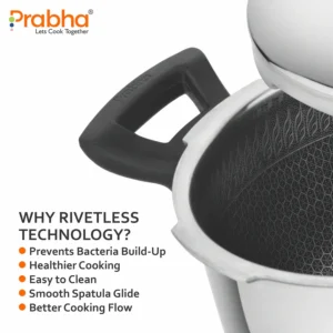 PRABHA Triply Hexa Cube Honeycomb Stick-Resistant Outer Lid Pressure Cooker | Induction Compatible (1.5L–6L) - Image 3