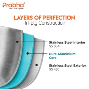 Prabha Prochef Curve Hammered Triply Stainless Steel Inner Lid Pressure Cooker | Induction Compatible (1.5L–5L) - Image 7
