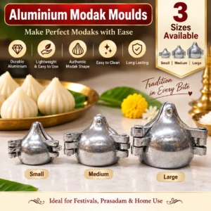 Aluminium 3 Fold Modak Mould | Traditional Modak Maker Sancha for Kitchen | Small, Medium & Large - Image 5