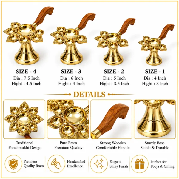 Brass Panch Arti wdn handle_4