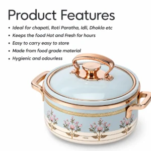 Nayasa Rachel Insulated Casserole Hot Pot | Stainless Steel Inner Food Warmer with Lid - Image 3