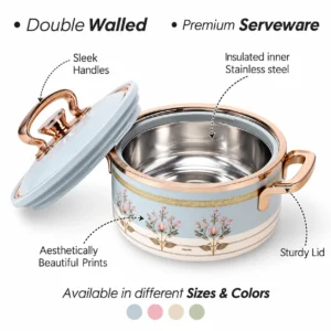 Nayasa Rachel Insulated Casserole Hot Pot | Stainless Steel Inner Food Warmer with Lid - Image 4