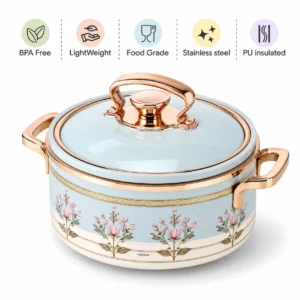 Nayasa Rachel Insulated Casserole Hot Pot | Stainless Steel Inner Food Warmer with Lid - Image 5