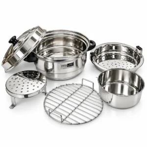 Proline Stainless Steel Multi Maker | Bati Cooker with Steamer for Dhokla, Momos, Pizza & Tandoori - Image 3