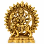 BRASS DURGA MURTI WITH PRABHMANDAL_1