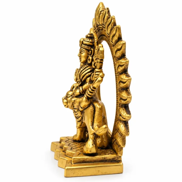 BRASS DURGA MURTI WITH PRABHMANDAL_2