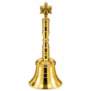Pure Brass (Peetal) Puja Ghanti | Traditional Hand Bell for Mandir & Aarti