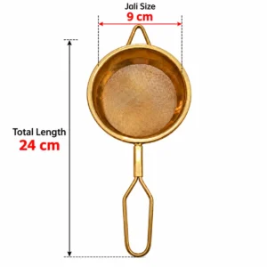 Pure Brass (Peetal) Tea & Coffee Strainer | Traditional Fine Mesh Channi with Long Handle - Image 4