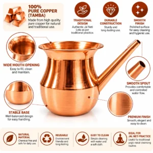 Pure Copper (Tamba) Parsi Jain Lota with Long Spout | Traditional Copper Lota for Puja & Religious Use - Image 5
